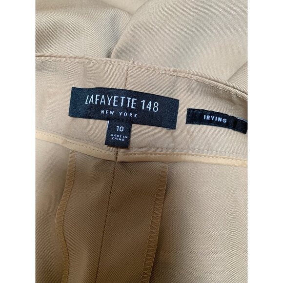 Lafayette 148 New York Womens Beige Wool Stretch Trousers Size 10 - Picture 3 of 4